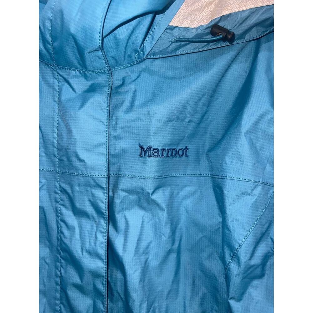 Marmot Jacket Rain coat S Blue Hooded Waterproof Breathable Packin A009010 - Picture 9 of 11